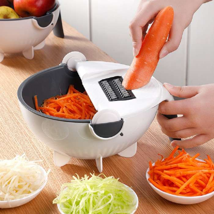Multifunctional Rotate Vegetable Slicer with Basket