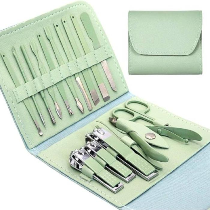 16 pcs Stainless Steel Nail Cutter Clipper Tool Box Set For Personal Care Manicu